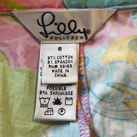 VINTAGE Lilly Pulitzer Pastel Rainbow Patchwork Crop Capri Pants Women’s Size 8 - Picture 7 of 7